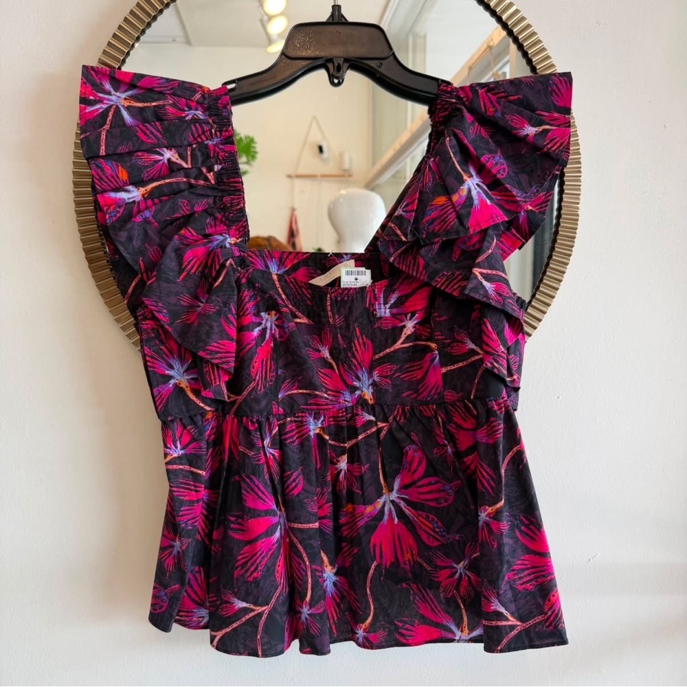 ULLA JOHNSON Dark Purple Size 6 Shirt - Picture 3 of 5